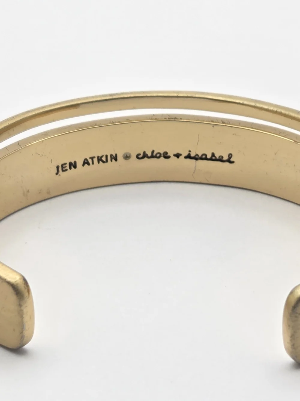 Jen Atkin x Chloe + Isabel Matte Gold Tone Negative Space Cuff Bracelet